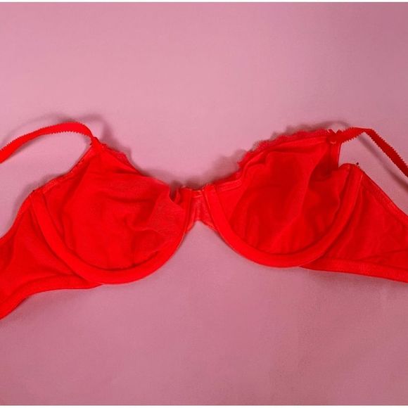 ❌SOLD❌ Aerie Neon Orange Unlined Lace Bra - Picture 5 of 6